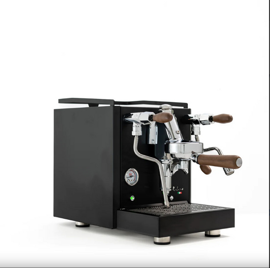 Quick Mill Rubino Matt Black with Wood Coffee Machine